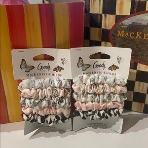 MacKenzie-Childs Kids Satin Scrunchie Set - Pink, White, Black